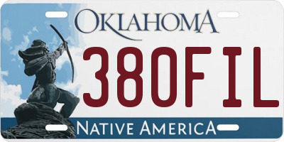 OK license plate 380FIL