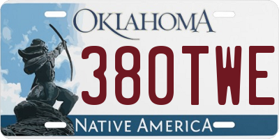 OK license plate 380TWE