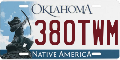 OK license plate 380TWM