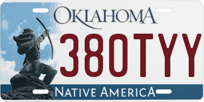 OK license plate 380TYY