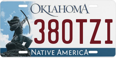 OK license plate 380TZI