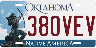 OK license plate 380VEV
