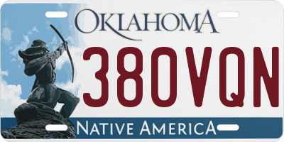 OK license plate 380VQN