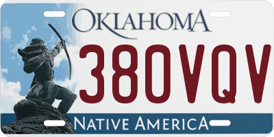 OK license plate 380VQV