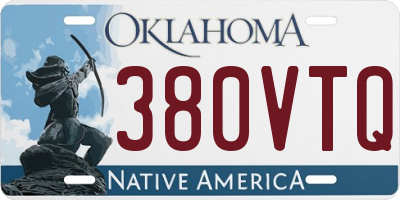 OK license plate 380VTQ