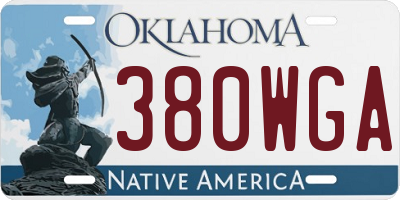 OK license plate 380WGA