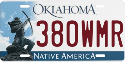 OK license plate 380WMR