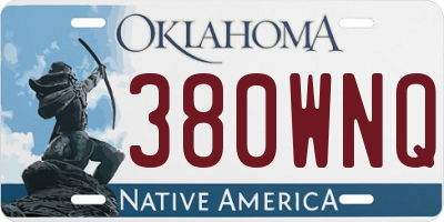 OK license plate 380WNQ