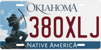 OK license plate 380XLJ