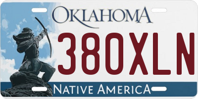 OK license plate 380XLN