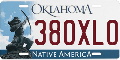 OK license plate 380XLO