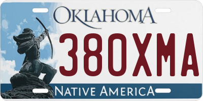 OK license plate 380XMA