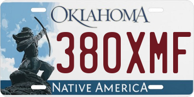 OK license plate 380XMF