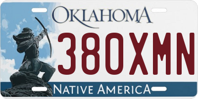 OK license plate 380XMN