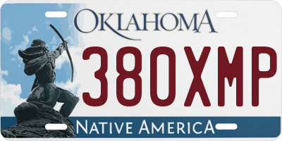 OK license plate 380XMP