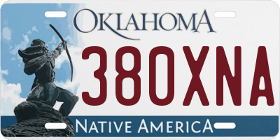 OK license plate 380XNA