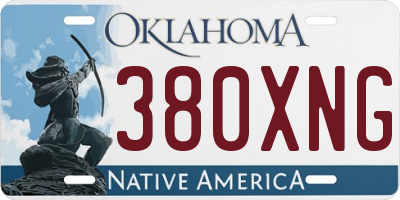 OK license plate 380XNG