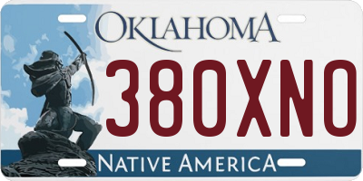 OK license plate 380XNO
