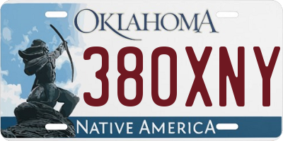 OK license plate 380XNY