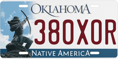 OK license plate 380XOR