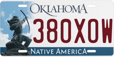 OK license plate 380XOW