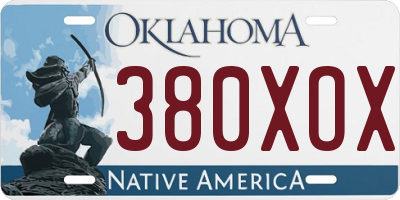 OK license plate 380XOX