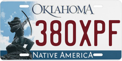 OK license plate 380XPF