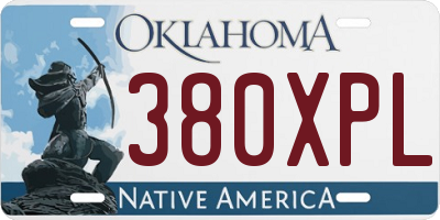 OK license plate 380XPL