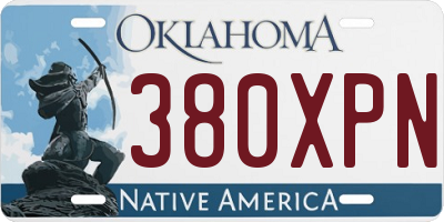 OK license plate 380XPN