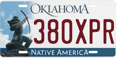 OK license plate 380XPR