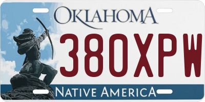 OK license plate 380XPW