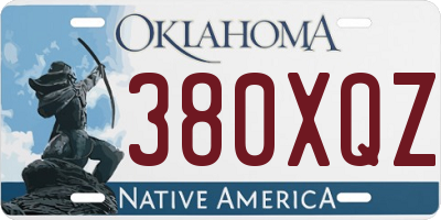 OK license plate 380XQZ