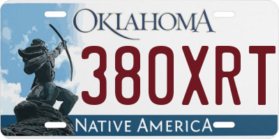 OK license plate 380XRT
