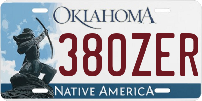 OK license plate 380ZER