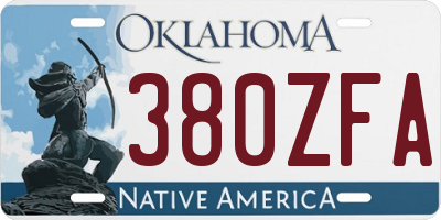 OK license plate 380ZFA