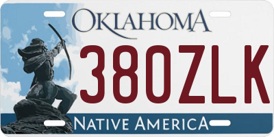 OK license plate 380ZLK