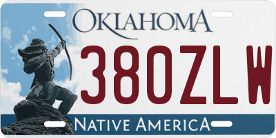 OK license plate 380ZLW