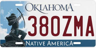 OK license plate 380ZMA