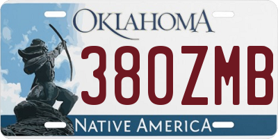 OK license plate 380ZMB