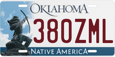 OK license plate 380ZML