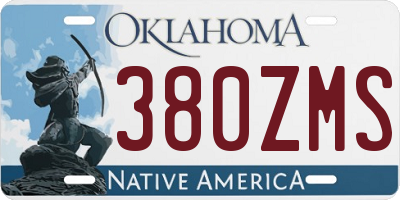 OK license plate 380ZMS