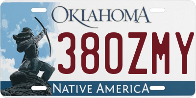 OK license plate 380ZMY