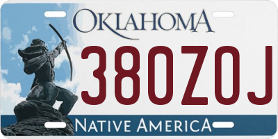 OK license plate 380ZOJ