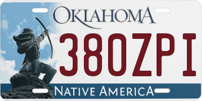 OK license plate 380ZPI