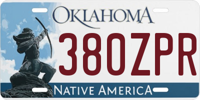 OK license plate 380ZPR