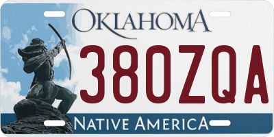 OK license plate 380ZQA