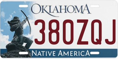 OK license plate 380ZQJ