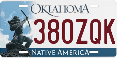 OK license plate 380ZQK