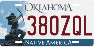 OK license plate 380ZQL