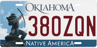 OK license plate 380ZQN